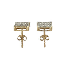 Load image into Gallery viewer, 9ct Gold &amp; Diamond Set Square Stud Earrings
