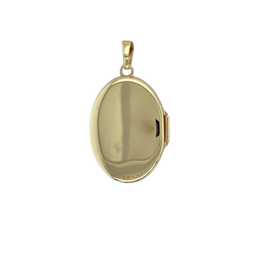 Keep treasured memories close with this pre-owned 9ct yellow gold patterned oval locket—a timeless keepsake with elegant detailing and sentimental charm.

Design: This classic oval locket features intricate engraved patterning on the front, offering a beautiful vintage-inspired look with room to hold two small photos inside.
Material: Made from 9-carat yellow gold, the warm, polished finish enhances the detailed design and adds a soft, elegant glow.