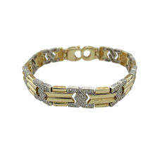 Load image into Gallery viewer, 9ct Gold &amp; Diamond Set Fancy Link 7&quot; Bracelet
