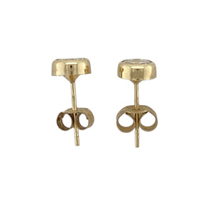 9ct Gold & Cubic Zirconia Rubover Set Stud Earrings