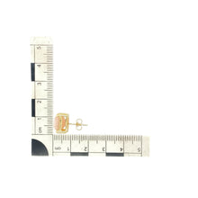 Load image into Gallery viewer, 9ct Gold &amp; Pink Stone Square Stud Earrings
