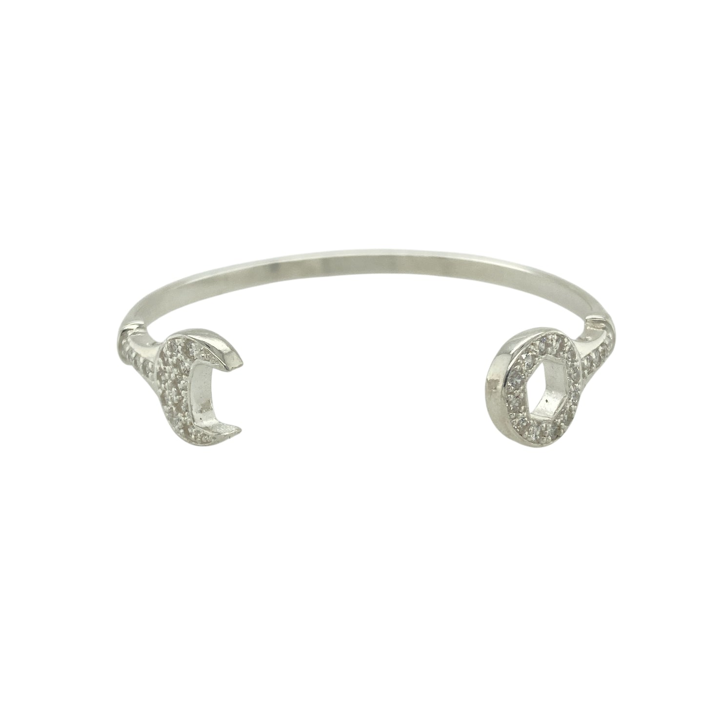 New 925 Silver & Cubic Zirconia Set Spanner Bangle