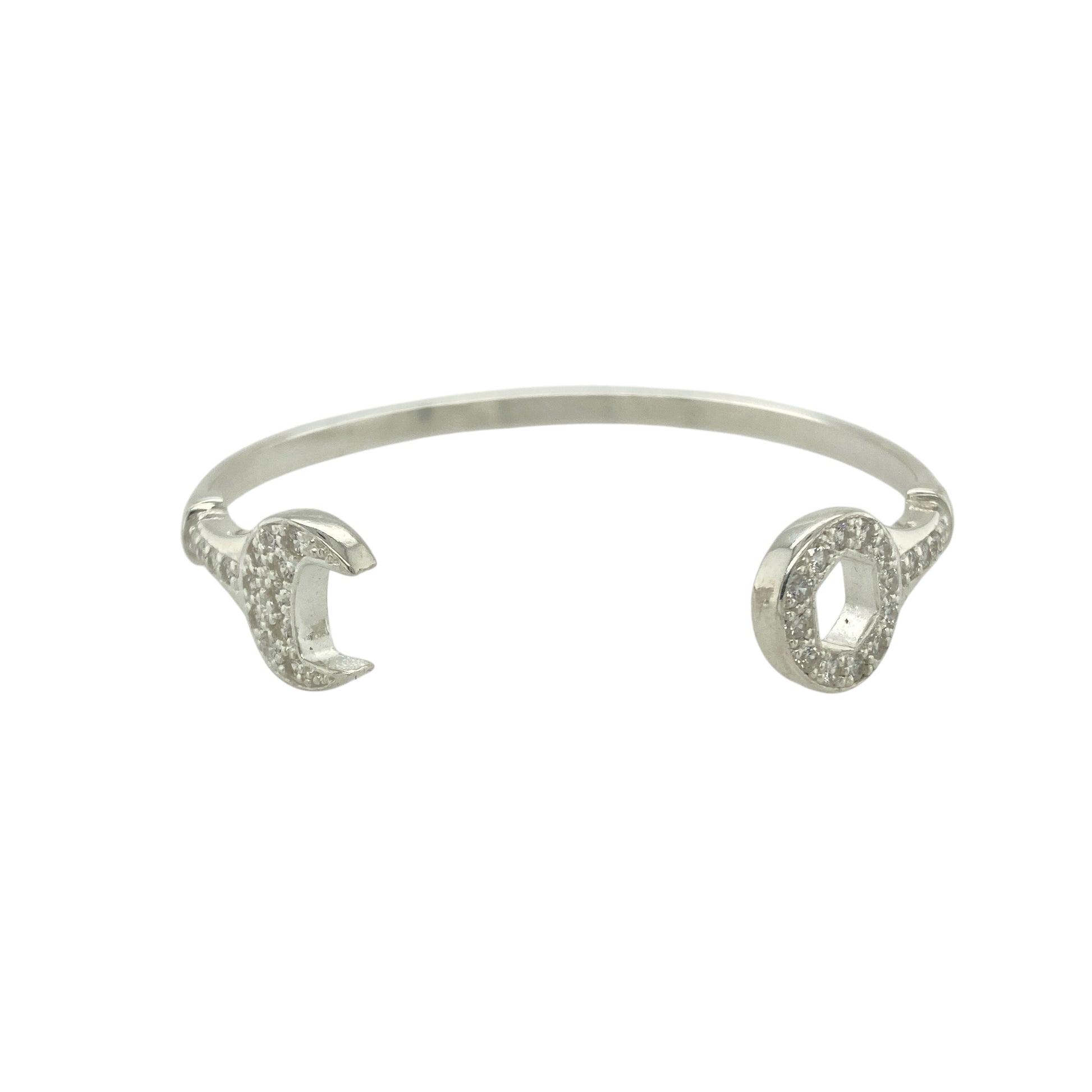 New 925 Silver & Cubic Zirconia Set Spanner Bangle