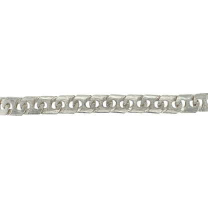 New 925 Silver 8" Patterned Bali Link Bracelet