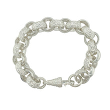 Load image into Gallery viewer, New 925 Silver 9.5&quot; Patterned Engraved Belcher Bracelet
