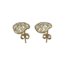 Load image into Gallery viewer, 9ct Gold &amp; Cubic Zirconia Set Heart Stud Earrings
