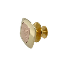 Load image into Gallery viewer, Bring proud symbolism and refined detail to your collection with this pre-owned 9ct yellow and rose gold Clogau Welsh Dragon tie pin—a distinguished accessory with heritage appeal.

Design: This tie pin features the iconic Welsh Dragon in intricate detail, offering a bold and elegant accent with timeless character.
Material: Made from 9-carat yellow and rose gold, the warm tones highlight the raised dragon design and reflect Clogau’s signature Welsh gold styling.

