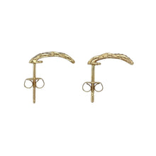 Load image into Gallery viewer, 9ct Gold &amp; Diamond Set Plaited Half Bar Stud Earrings
