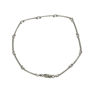 9ct White Gold & Diamond Set Bar 7" Bracelet