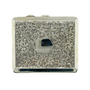 Add timeless charm and collectible elegance to your collection with this pre-owned 925 silver vintage patterned compact/cigarette holder—a beautifully crafted piece that captures classic sophistication, perfect for collectors or as a unique statement accessory.

Design: This holder features intricate vintage-style patterning across its surface, showcasing detailed craftsmanship and adding a touch of old-world elegance.
