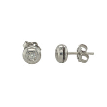 Load image into Gallery viewer, 18ct White Gold &amp; Diamond Set Button Stud Earrings

