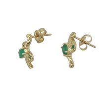 Load image into Gallery viewer, 9ct Gold &amp; Emerald Set Stud Earrings
