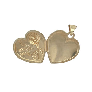 9ct Gold Heart Flower 'I Love You' Locket