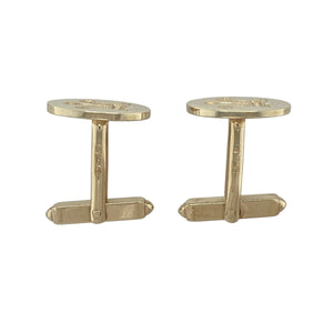 9ct Gold Welsh Three Feathers Oval Cufflinks