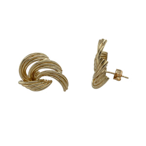 9ct Gold Multi Strand Swirl Stud Earrings
