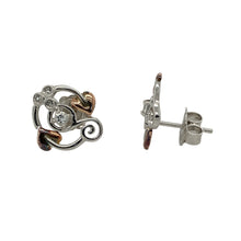 Load image into Gallery viewer, 925 Silver &amp; White Topaz Set Clogau Tree of Life Stud Earrings
