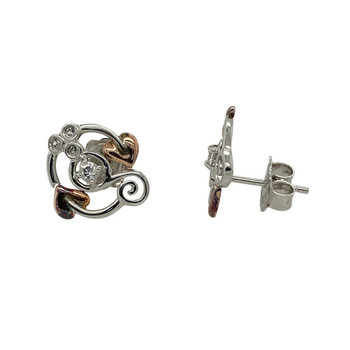 925 Silver & White Topaz Set Clogau Tree of Life Stud Earrings