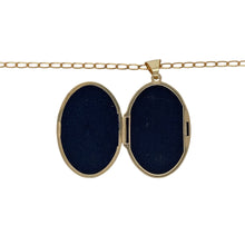 Load image into Gallery viewer, 9ct Gold Oval Flower Patterned Locket 18&quot; Necklace
