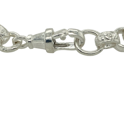 Add a meaningful touch to a child’s jewellery collection with this new 925 silver cubic zirconia identity belcher bracelet, combining classic style with a hint of sparkle—perfect for everyday wear or special occasions.

Design: The bracelet features a central identity plate, complemented by cubic zirconia accents and alternating engraved links for added detail.
Material: Made from 925 sterling silver, the polished finish enhances both the shine of the silver and the brilliance of the stones.
