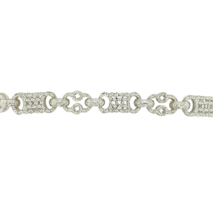 New 925 Solid Silver 24" Patterned Star and Bar Chain
