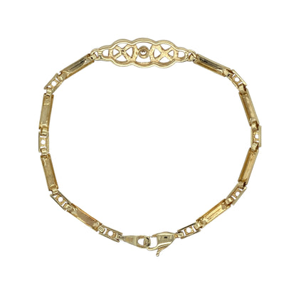 9ct Gold & Cubic Zirconia Set Celtic Knot 7.5" Bracelet