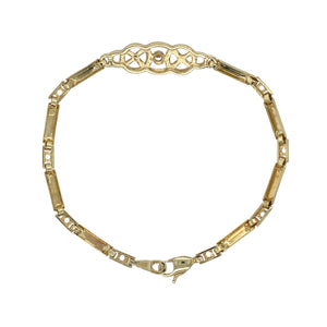 9ct Gold & Cubic Zirconia Set Celtic Knot 7.5" Bracelet