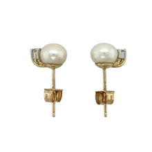 Load image into Gallery viewer, 9ct Gold Diamond &amp; Pearl Set Stud Earrings
