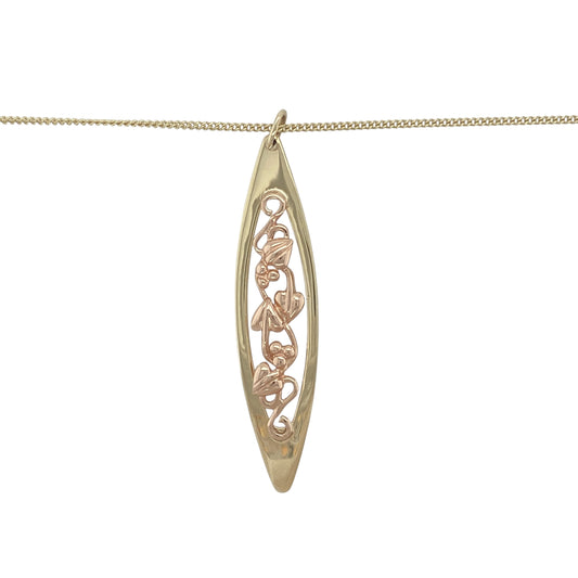 Bring symbolic elegance and refined detail to your collection with this pre-owned 9ct yellow and rose gold Clogau Tree of Life pendant necklace, a meaningful design celebrating growth and harmony.

Design: The pendant is marquise-shaped, measuring 5.2cm long including the bail, and features Clogau’s iconic Tree of Life motif in yellow and rose gold for a warm and symbolic finish.