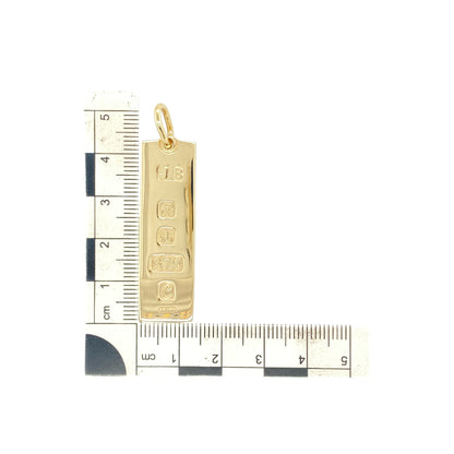 9ct Solid Gold Hallmarked Ingot Bar Pendant