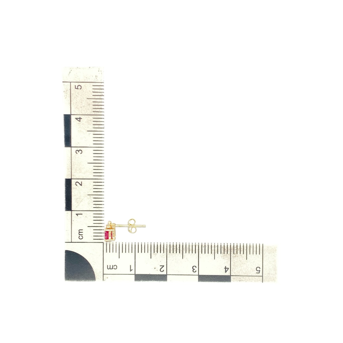 9ct Gold & Ruby Set Oval Stud Earrings