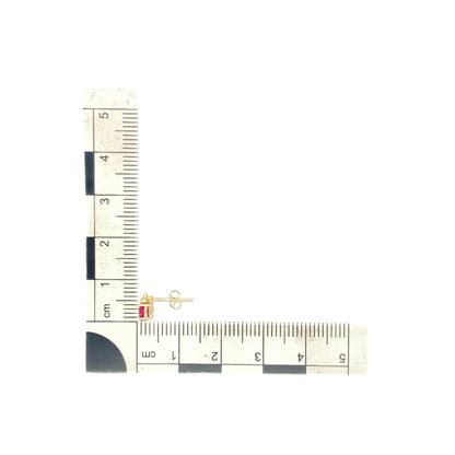 9ct Gold & Ruby Set Oval Stud Earrings