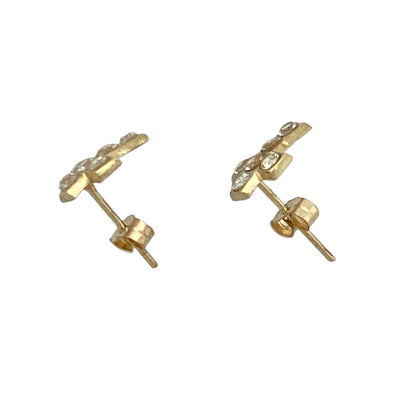 9ct Gold & Cubic Zirconia Set Cross Stud Earrings