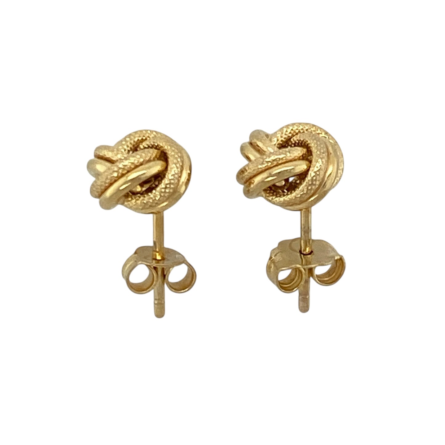 9ct Gold Textured 8mm Knot Stud Earrings