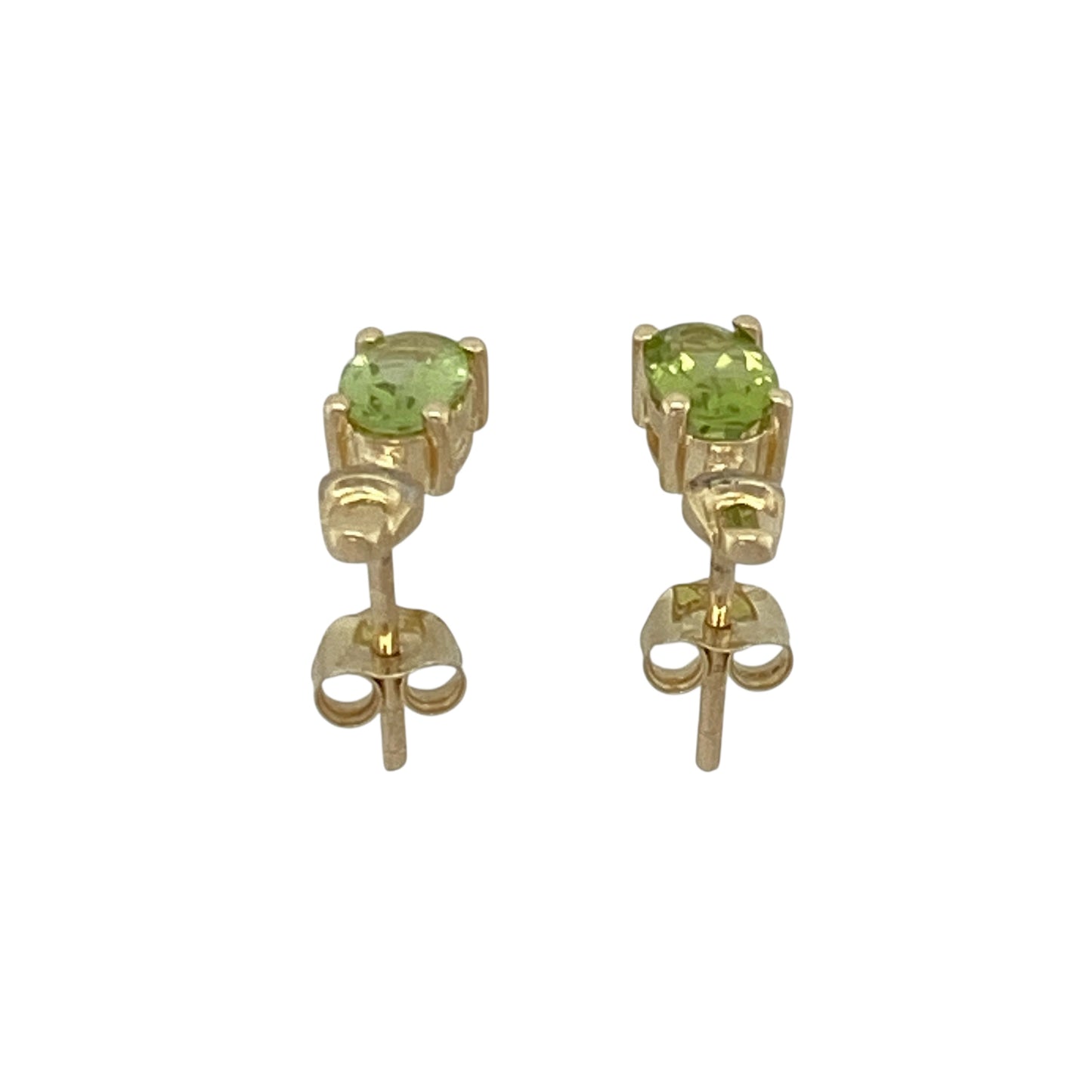 9ct Gold & Oval Peridot Set Stud Earrings