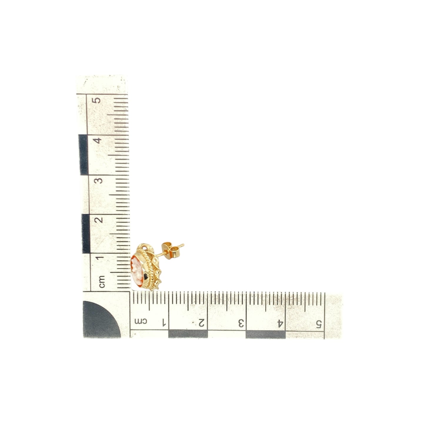 9ct Gold & Cameo Oval Stud Earrings