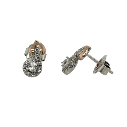 925 Silver & White Topaz Set Clogau Halo Tree of Life Stud Earrings