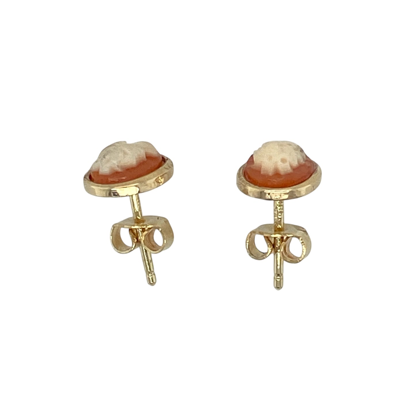 9ct Gold & Cameo Oval Stud Earrings