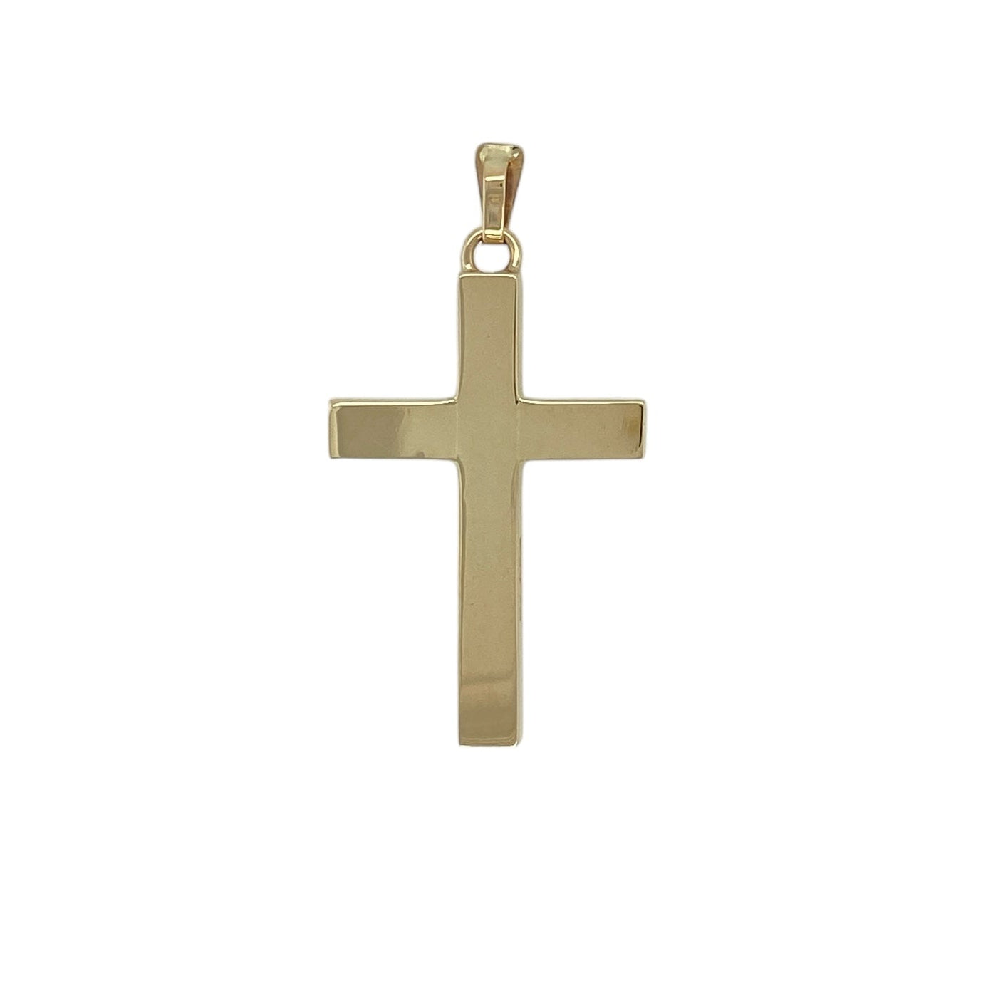 Bring bold faith-inspired style and timeless craftsmanship to your jewellery collection with this pre-owned 9ct yellow solid gold patterned cross pendant, offering strong presence and classic appeal.

Design: The pendant features a traditional cross shape with patterned detailing throughout, adding texture and visual depth to the design.
Material: Made from solid 9-carat yellow gold, the warm polished finish enhances the detailed patterning and gives the piece a rich, enduring glow.