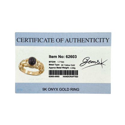 9ct Gold & Onyx Set Ring