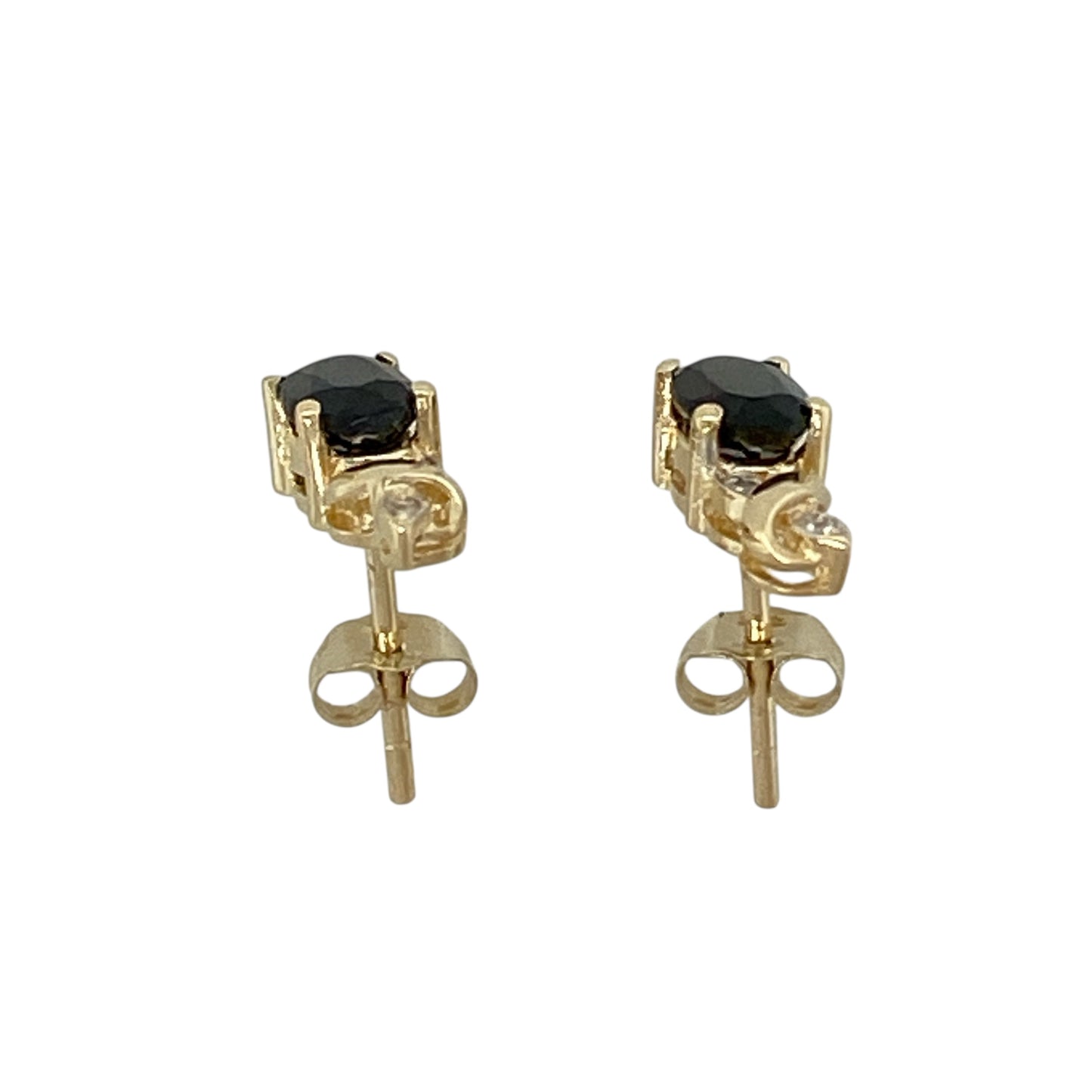 9ct Gold Diamond & Sapphire Set Stud Earrings