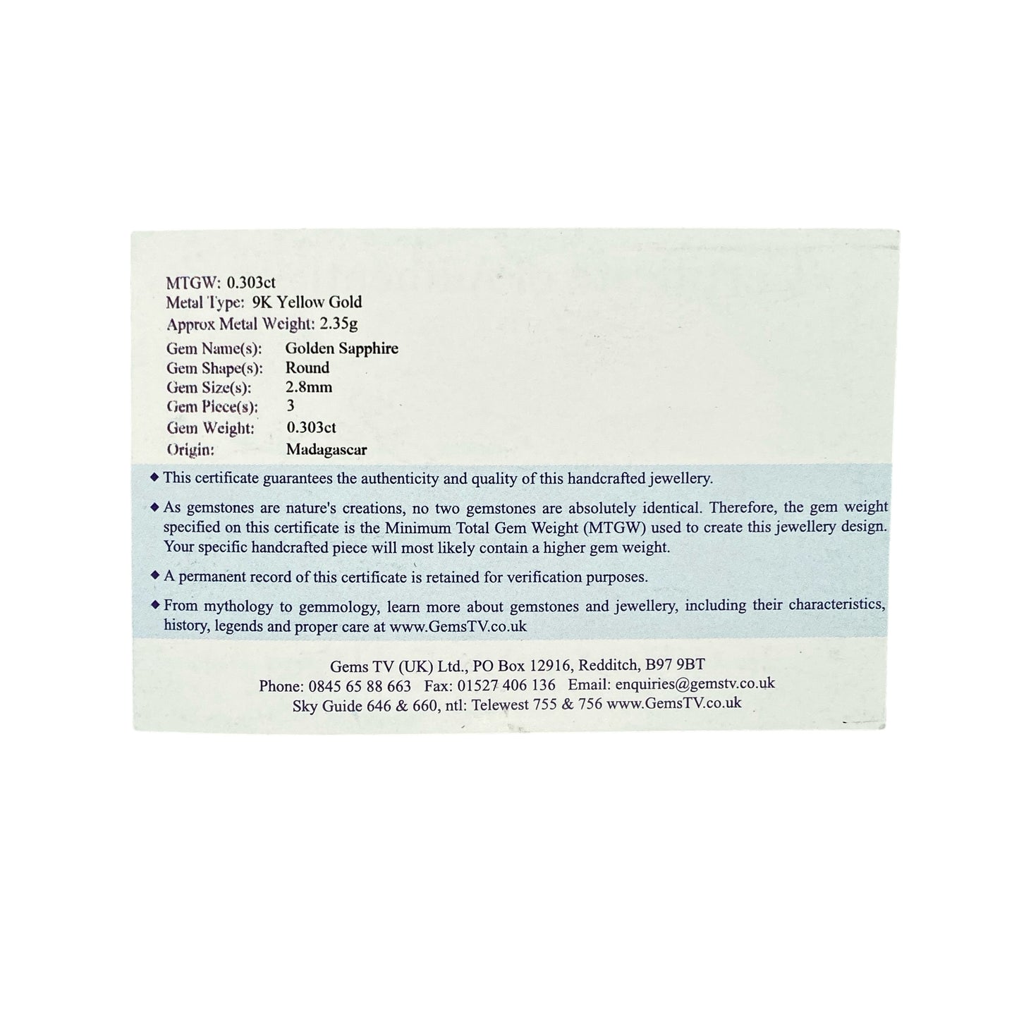 9ct Gold & Orange Sapphire Set Trilogy Ring