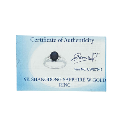 9ct White Gold & Sapphire Set Ring