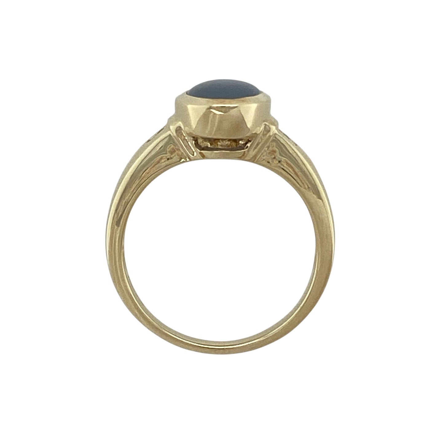 9ct Gold Sri Lankan Star Sapphire & White Topaz Set Ring