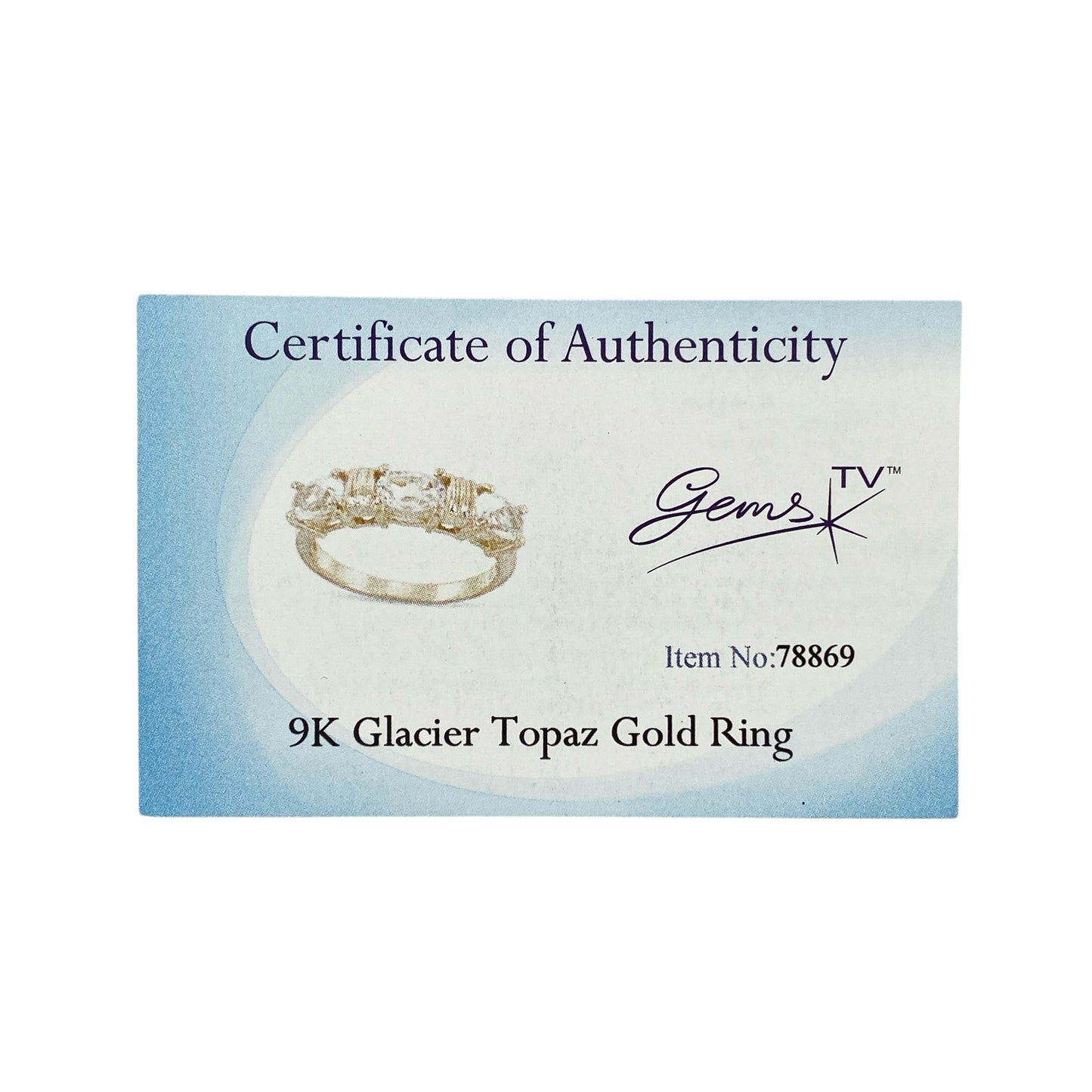 9ct Gold & Glacier Topaz Set Band Ring