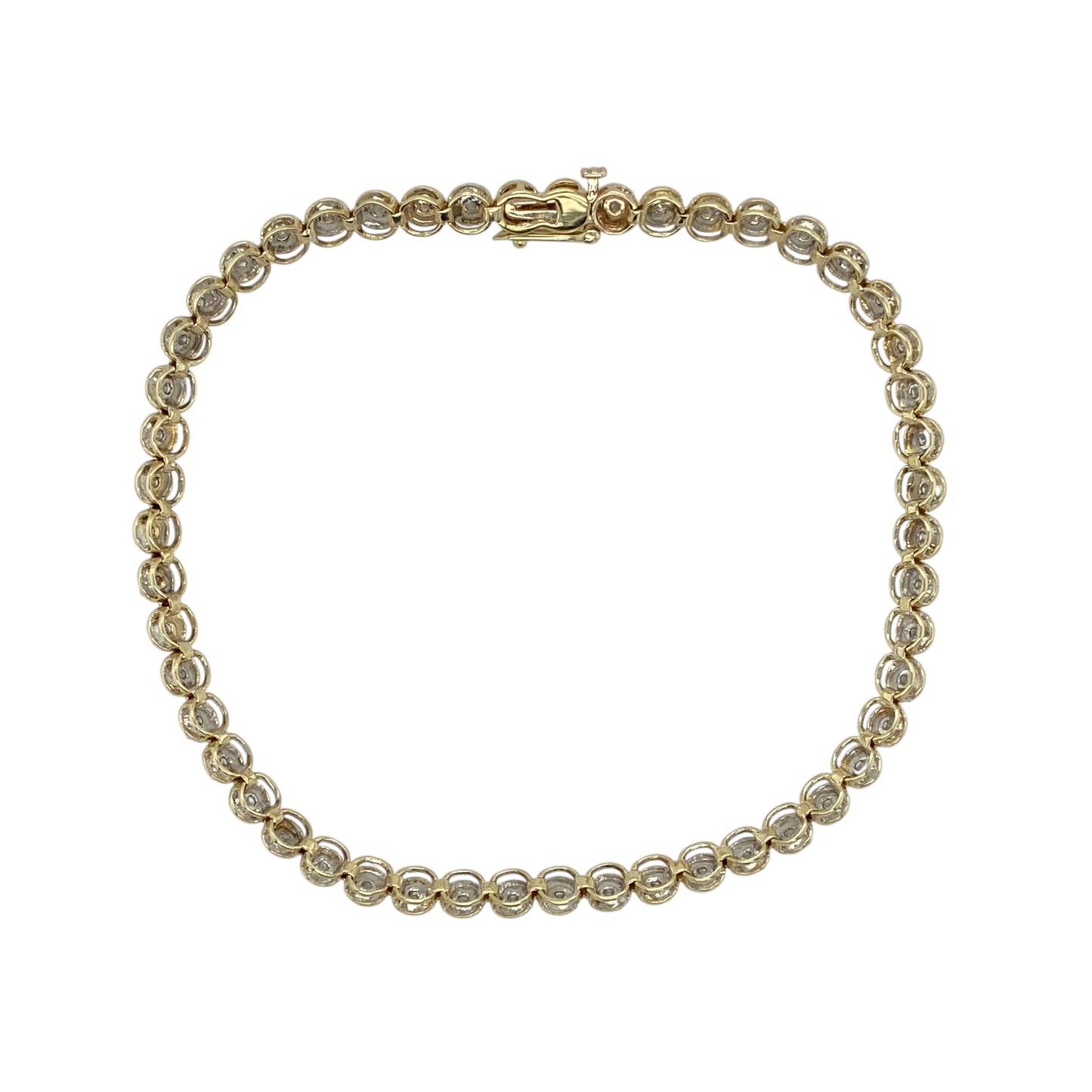 9ct Gold & Diamond Set 7.25" Bracelet