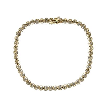 9ct Gold & Diamond Set 7.25" Bracelet