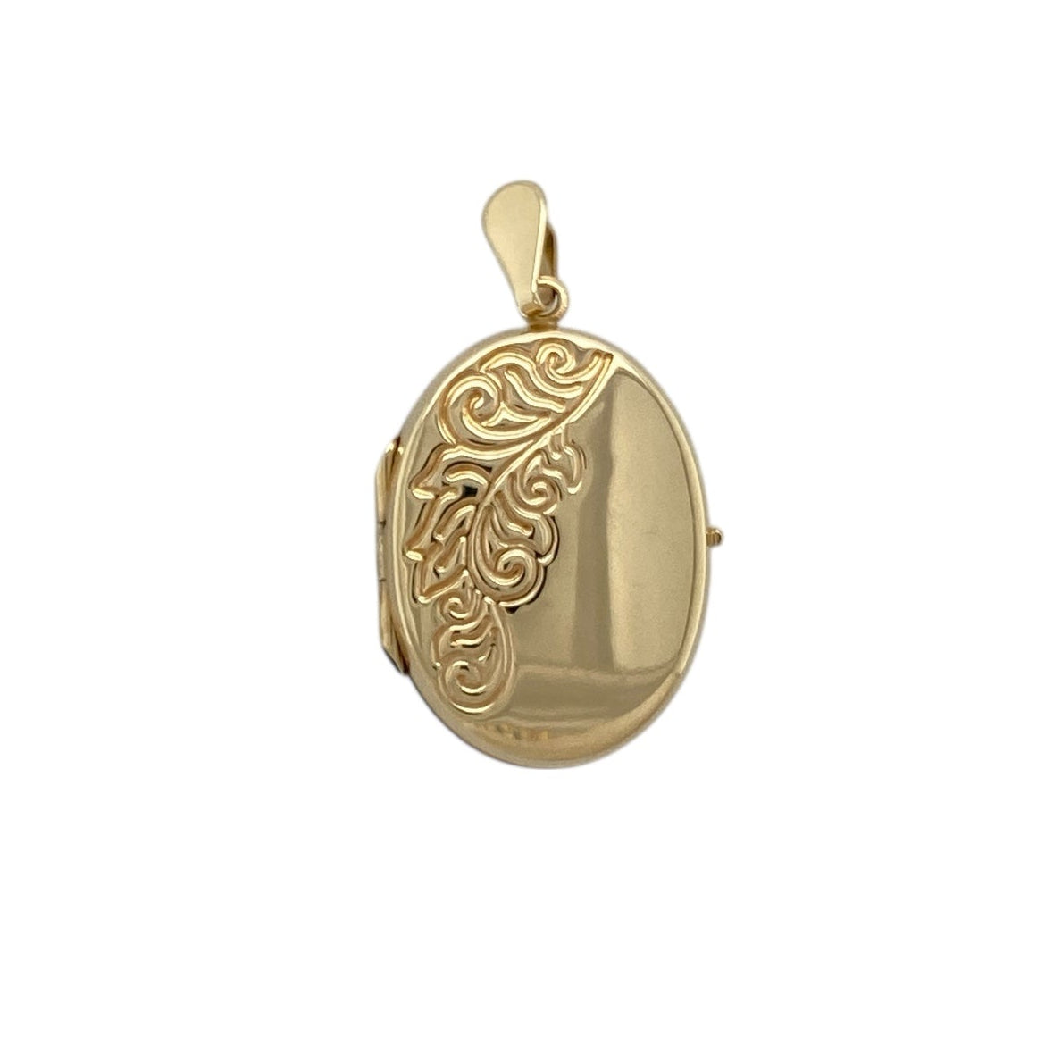 9ct Gold Patterned Oval Locket