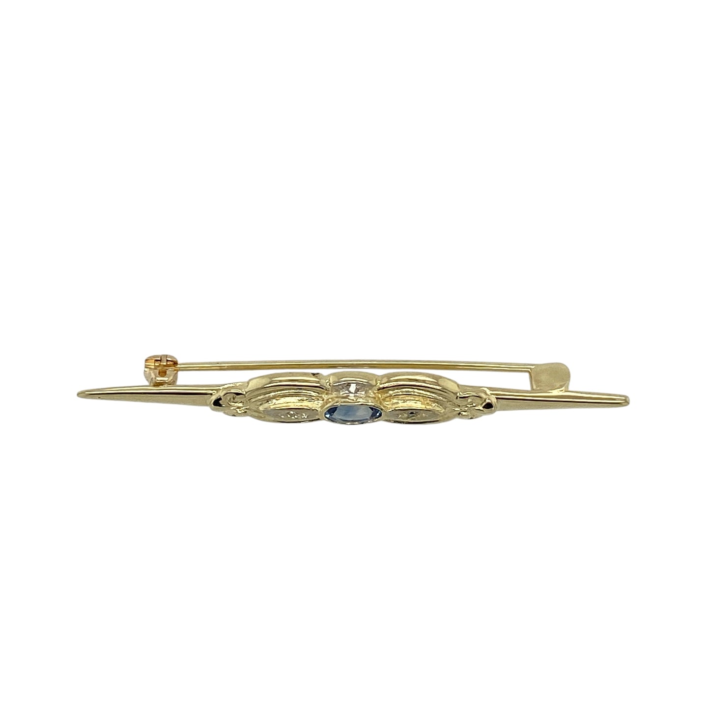 9ct Gold Diamond & Sapphire Set Brooch
