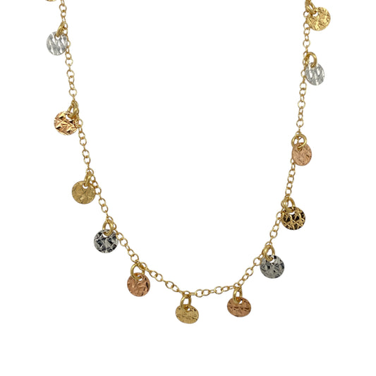 18ct Gold Disc 17" - 18" Necklace