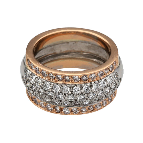 18ct Gold & Diamond Set Wide Band Ring